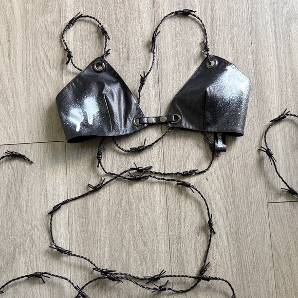 Dolls Kill Other - Dolls Kill Darker Wavs Black barbed wire bra - large